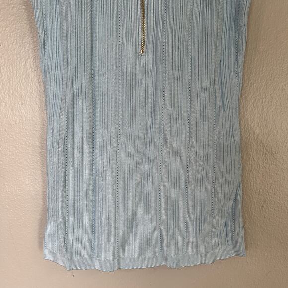 WHITE HOUSE BLACK MARKET Women's Size M Rib Sweater Halter Tank Top Blue WHBM - Picture 5 of 10